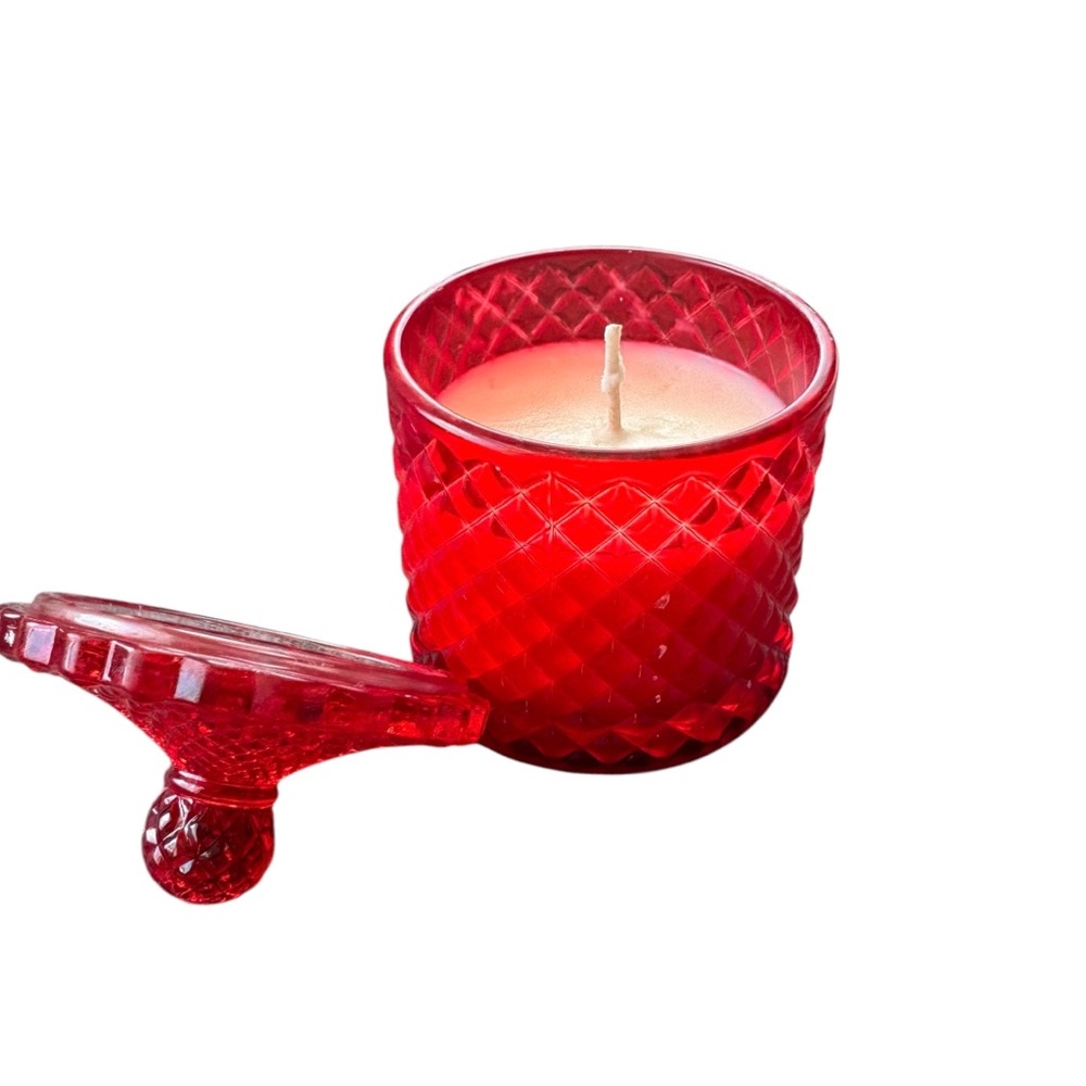 Soy‎ Candle & Glass Trinket Jar Hand Poured Clean Soy & Coconut Candle
